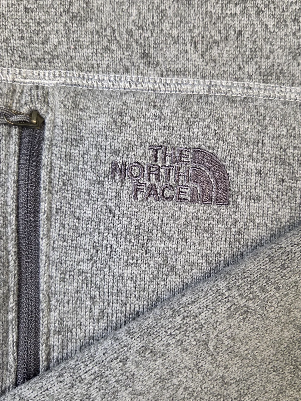 Mens The North Face Gray Heather Full-Zip Hooded Jacket Size Small